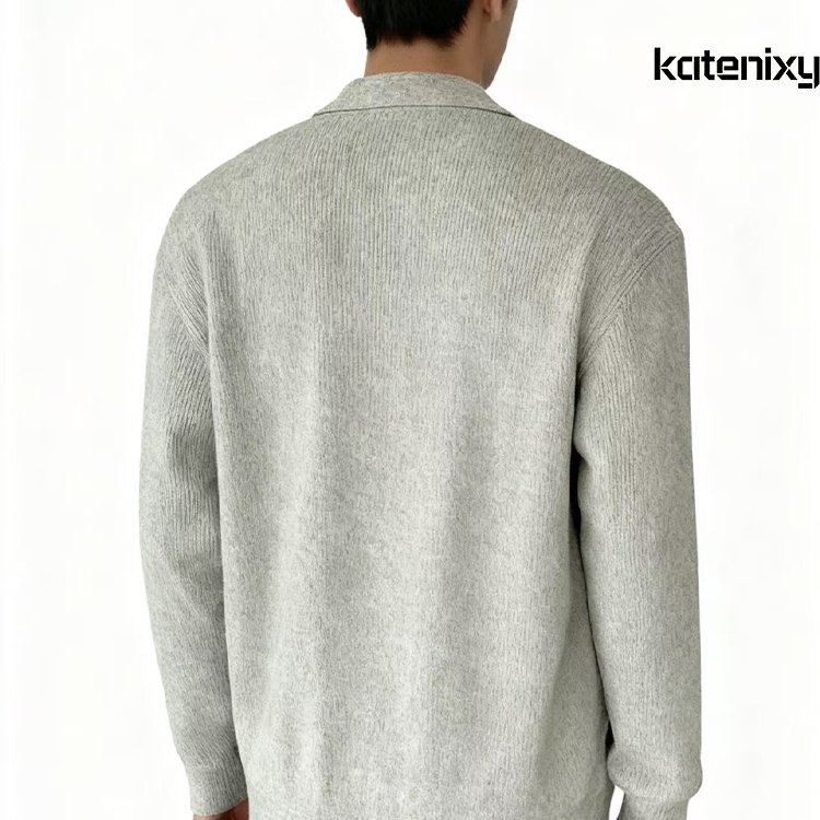 남성용 심플 솔리드 컬러 스웨터 카디건