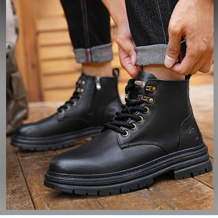 남성 클래식 가죽 워커 부츠 전체 모습