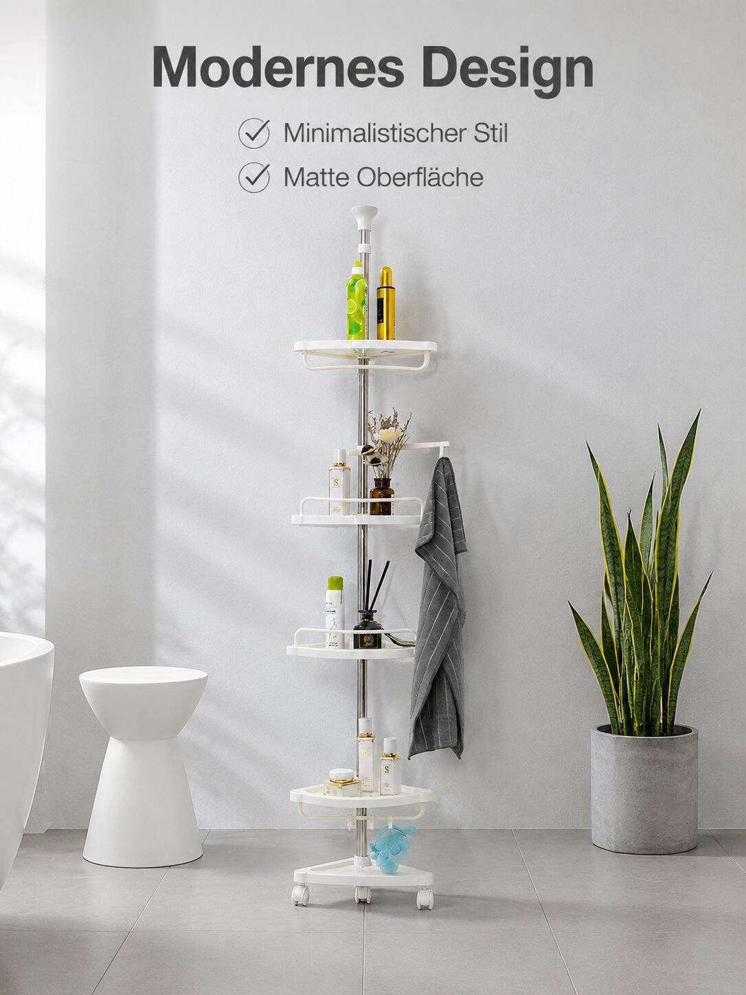 Badezimmer-Eckregal aus mehrschichtigem Edelstahl