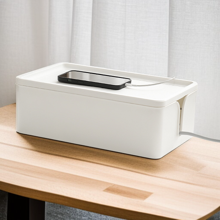 Caja organizadora de enchufes de gran capacidad y diseño sencillo