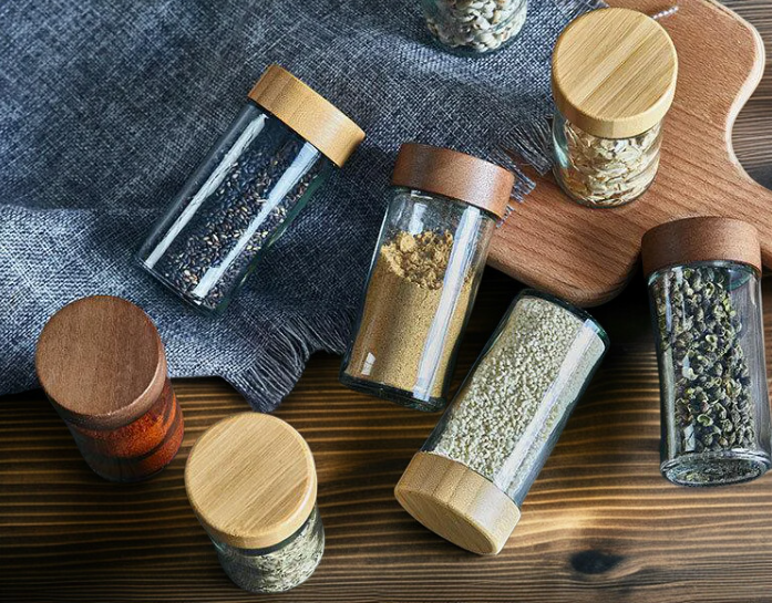 Gewürzglas mit rundem Deckel für frische Gewürze