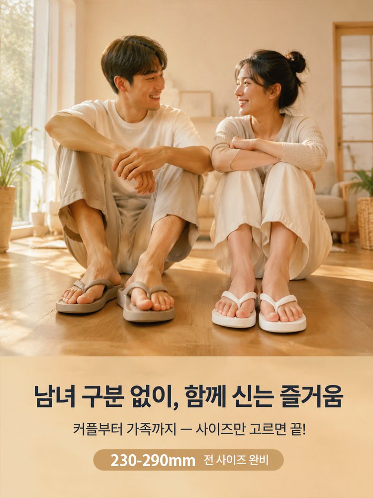의사 추천 초경량 커플 쪼리 슬리퍼