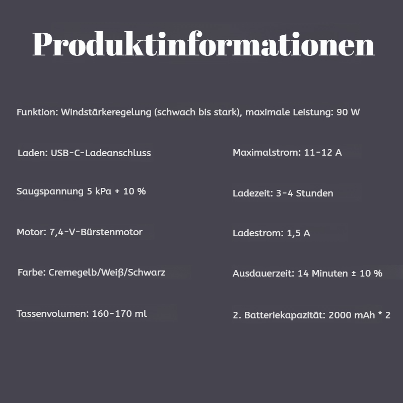 Kabelloser Nass- und Trockensauger mit mehreren Funktionen