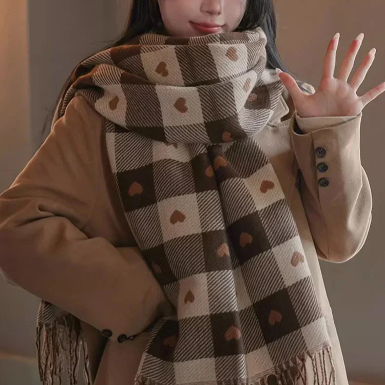 女性学生用冬の保温カシミヤマフラー