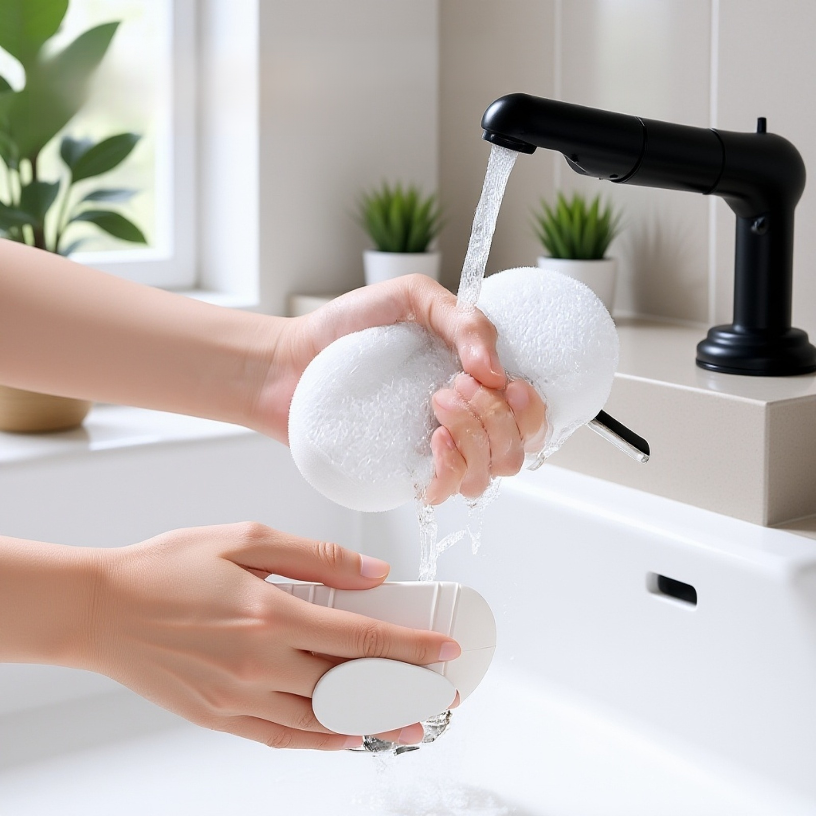 曲がるクリーニングブラシ キッチン用交換可能泡立ちスポンジ