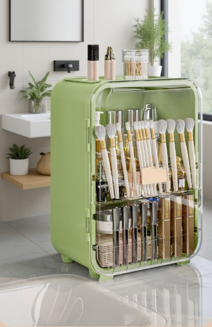 Jewelry box with drawers and mirror