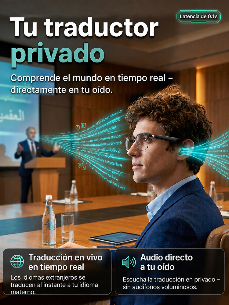 【Gafas AR multifuncionales】traducción sin retraso- Zoom + tinte inteligentes- Grabación de reuniones