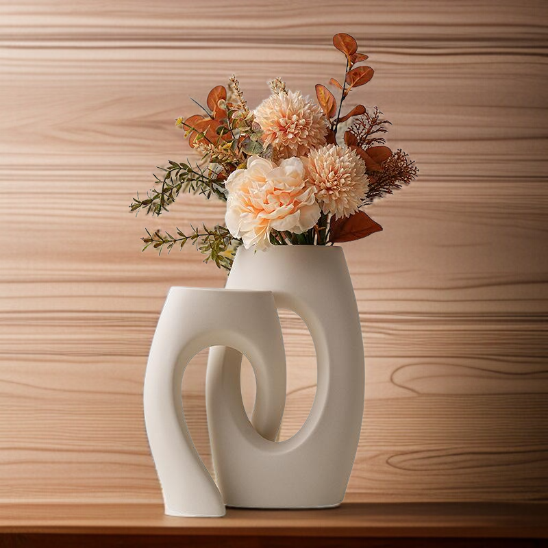 歐式風白色藝術花瓶擺件