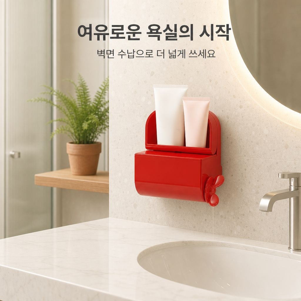 신형 벽걸이 치약 디스펜서 및 치약 정리대
