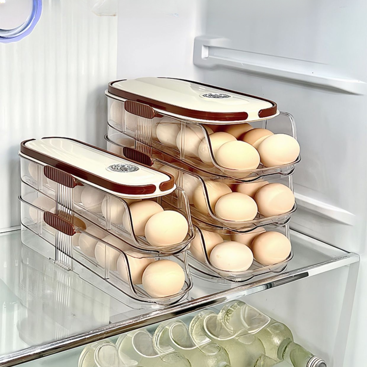 Caja de almacenamiento con rodillo para puerta lateral de refrigerador