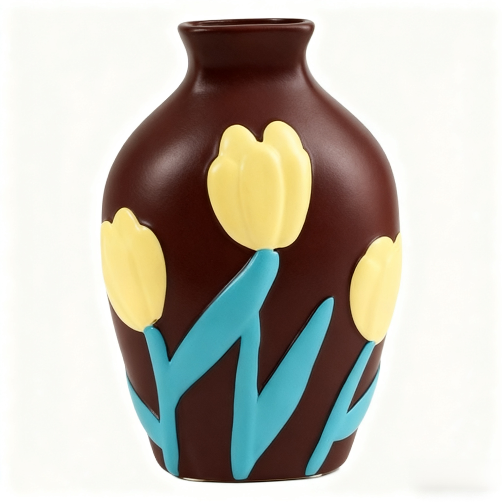 แจกันเซรามิกสไตล์ Wabi-Sabi วางบนโต๊ะไม้