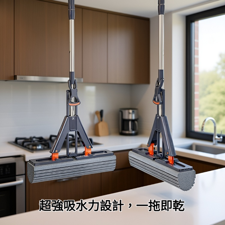 強吸水免手洗懶人拖把