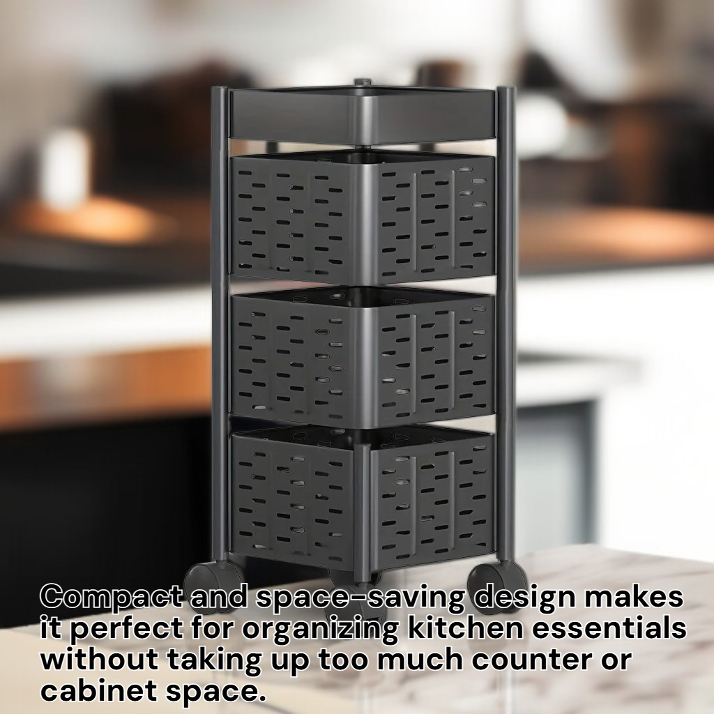 Small Kitchen Multi-use Storage Basket Rotatable Fruit & Vegetable Bin