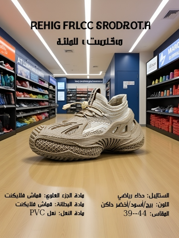 حذاء سنيكرز عصري من قماش شبكي جيد تهوية وبنعل سميك لزيادة الارتفاع سرا