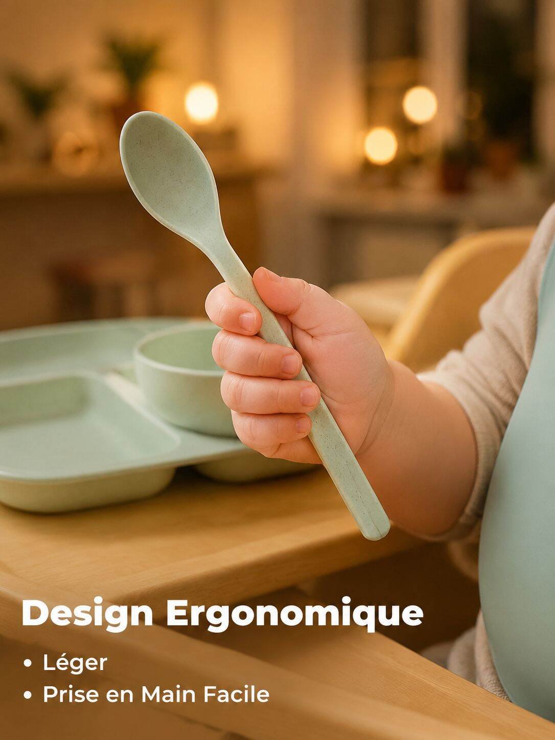 Lot de 6 couverts pour enfants en paille de blé