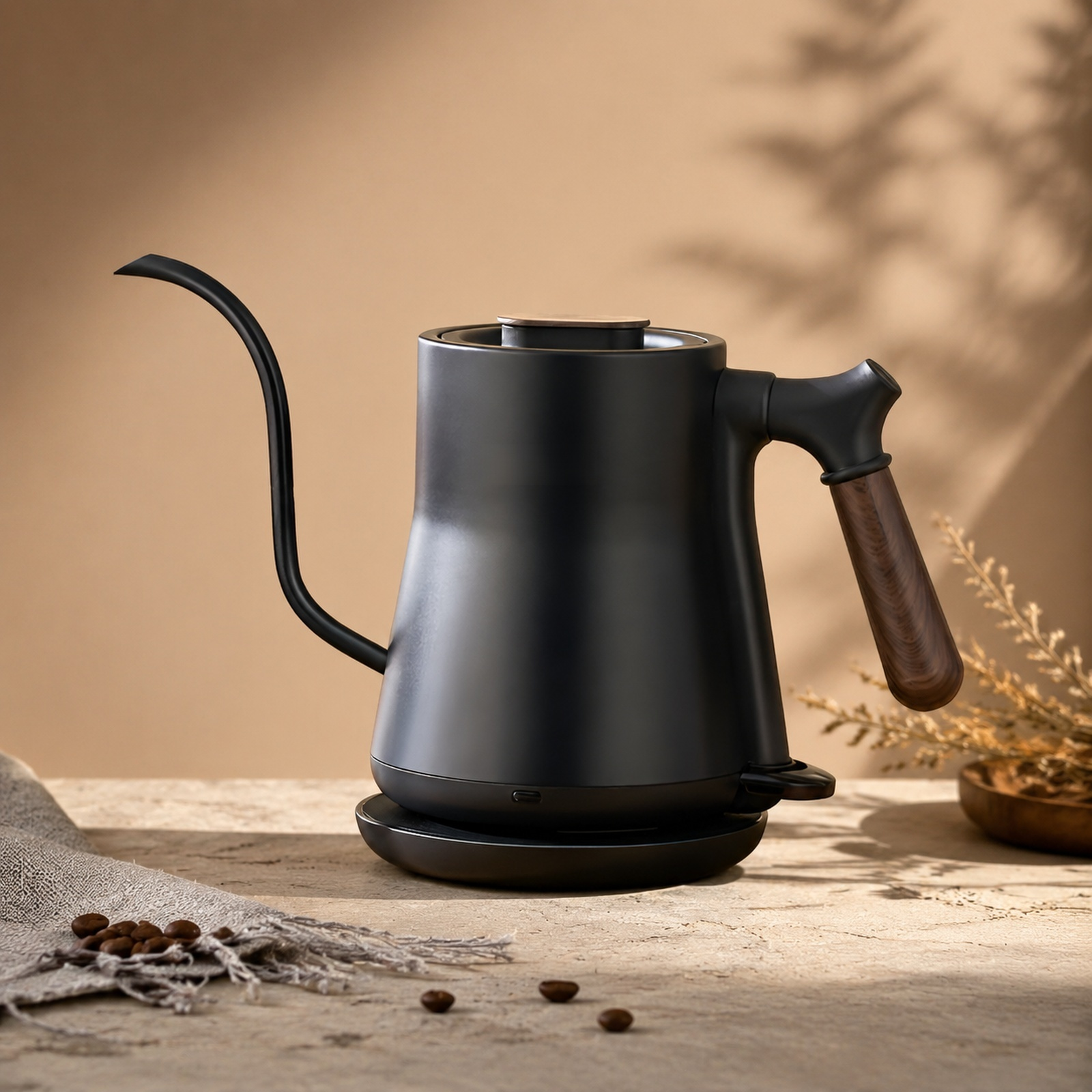 Bouilloire électrique à bec long avec contrôle de température pour café filtre