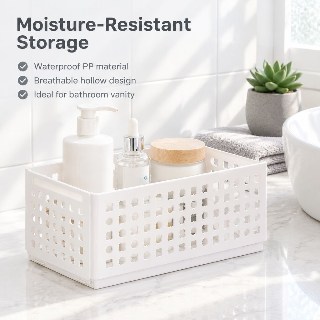 Foldable Desktop Plastic Storage Basket