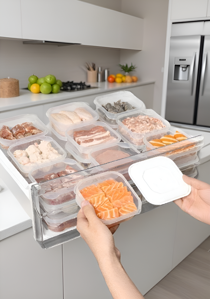 밀폐형 냉장고용 보관함 내부 모습