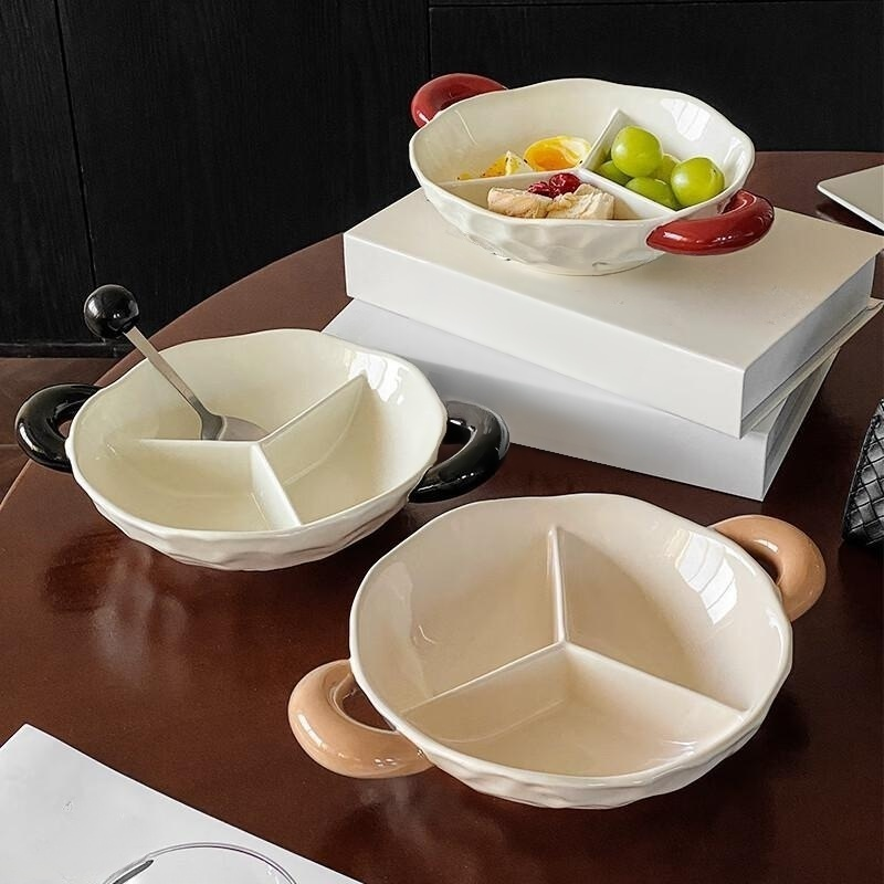 Simple Style Ceramic Separated Breakfast Plate Tableware
