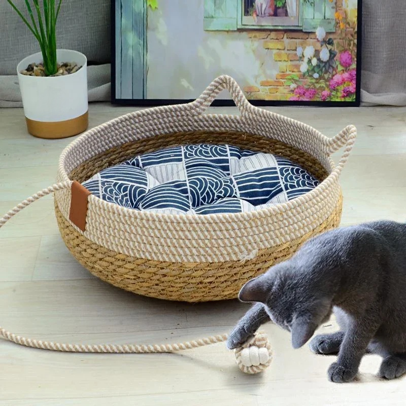 Weaving cat bed indoor pet supplies