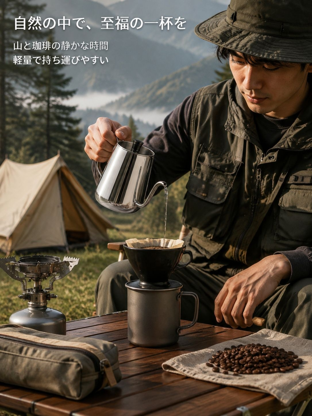 旅行用蓋付きコーヒーポット