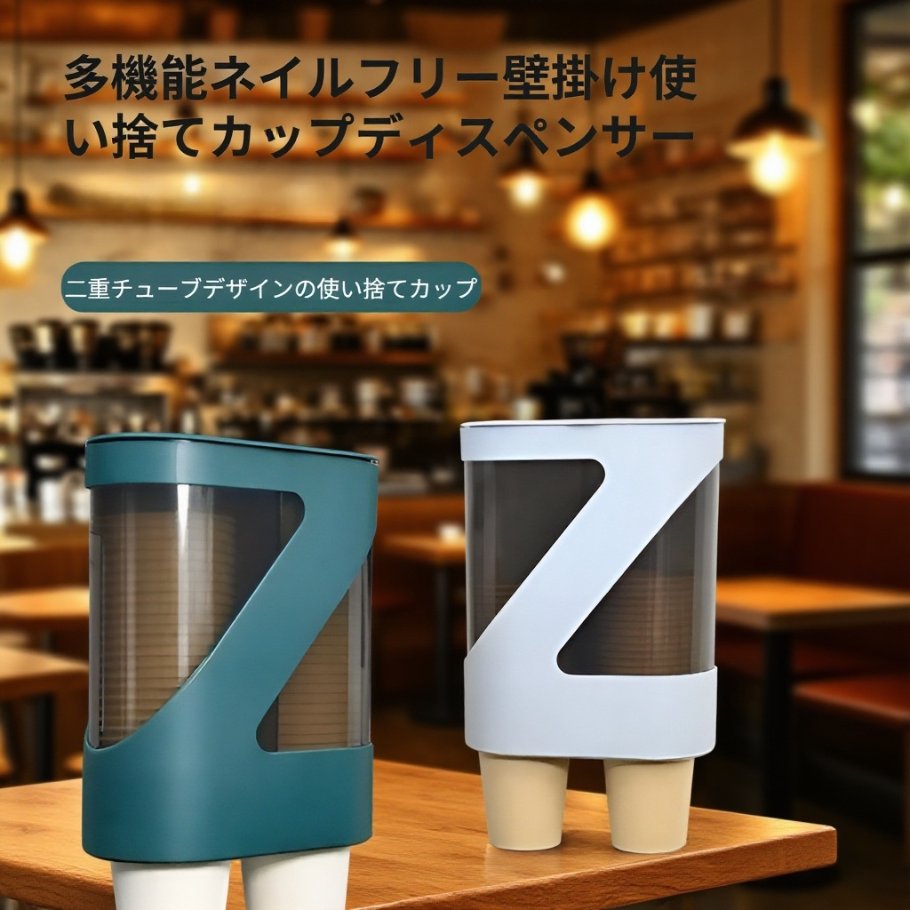 パンチフリーキッチンプラスチック紙コップホルダー正面画像