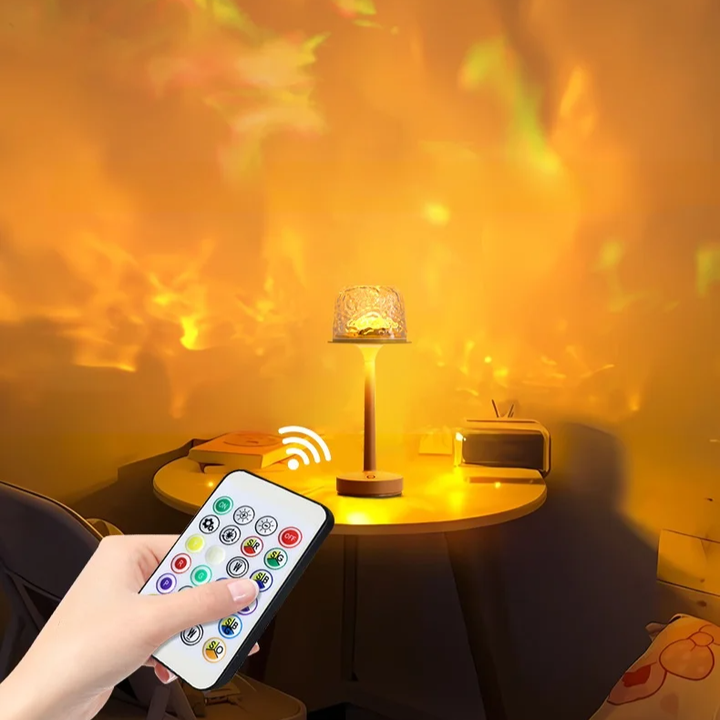 Decoración luminosa de ondas acuáticas