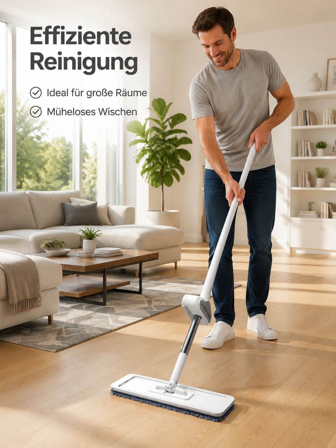JS-freihändiger Flachmopp