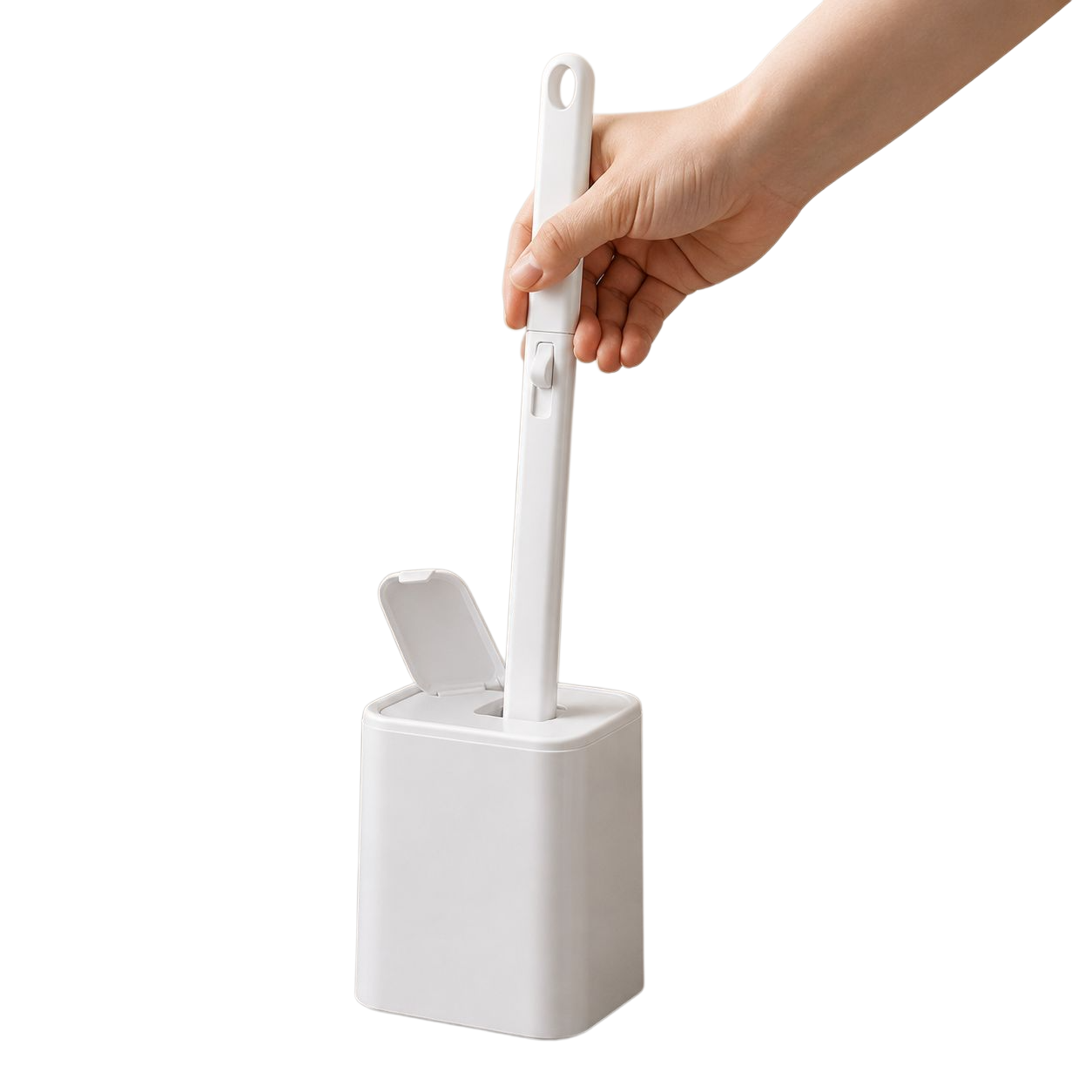 Toilet Brush with Automatic Flip Lid Design