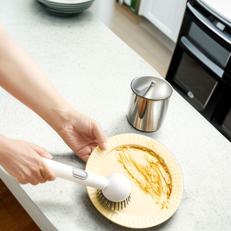 주방 액체 냄비 브러쉬 긴 손잡이 회전 브러쉬 집안 청소 브러쉬 와이어 볼 대체품