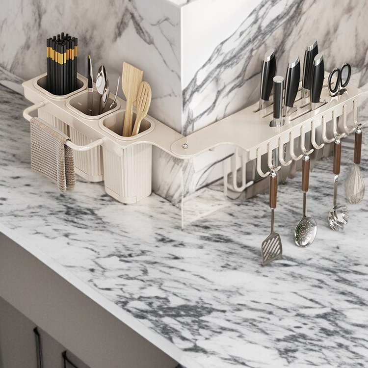 주방 벽걸이식 젓가락통 일체형 수납 칼틀