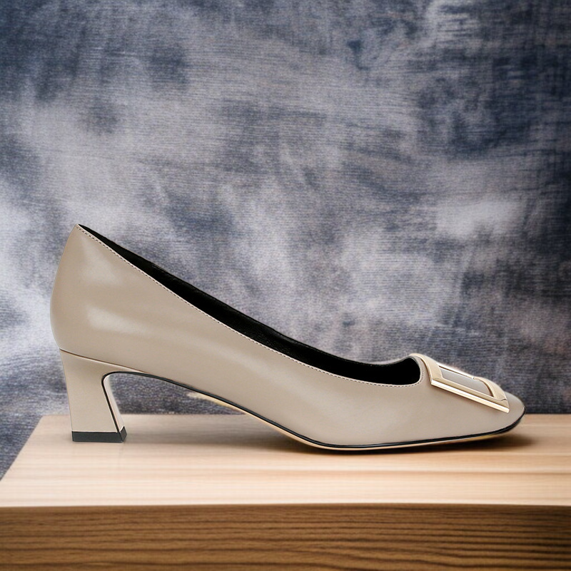 단화 여자 말굽 스퀘어힐 통굽 스퀘어 통근 단화