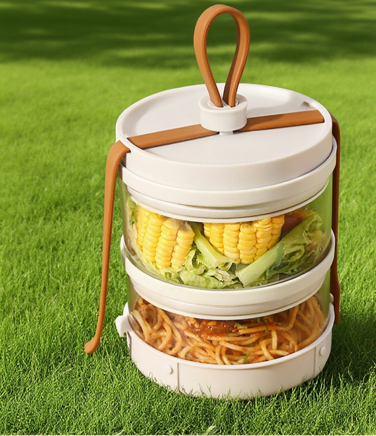 Ultraleichte runde Glas Essen Box mit Deckel