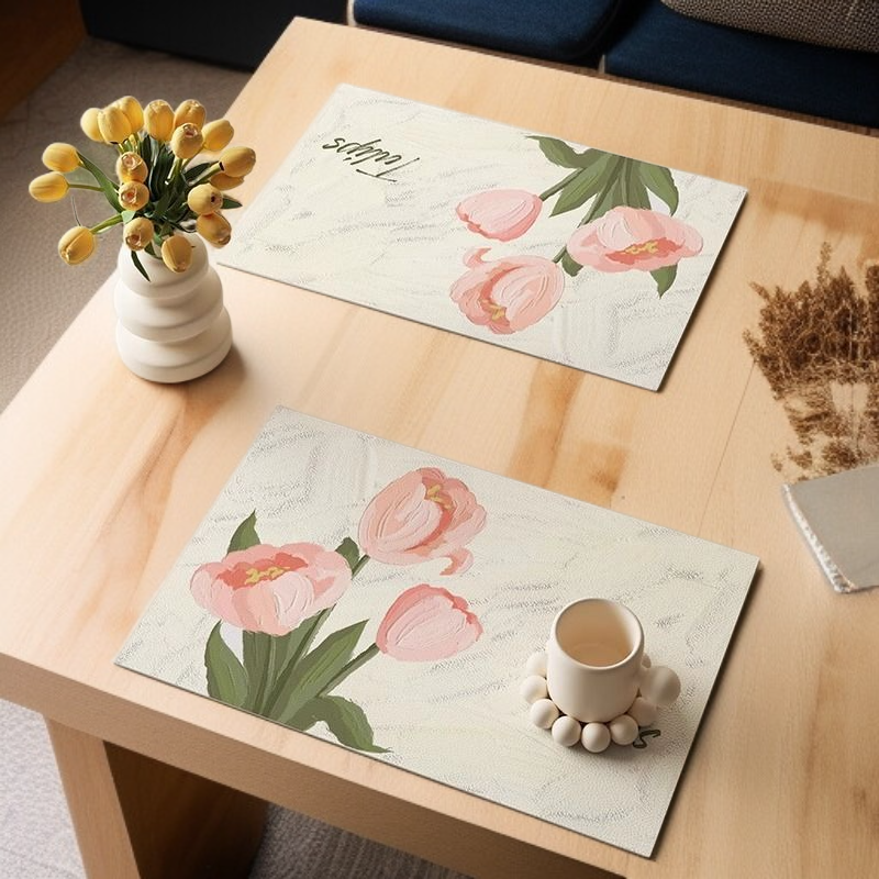 防水・耐油性に優れたレザー製断熱プレースマット