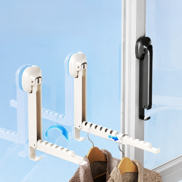 No-Drill Multifunctional Folding Balcony Drying Rack