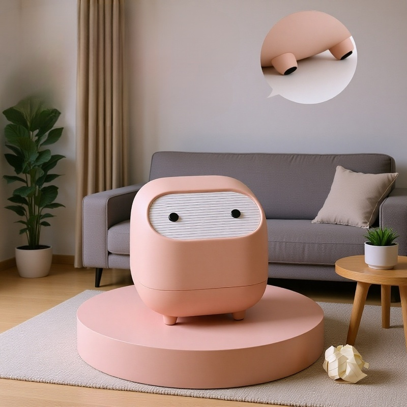  Caja de almacenamiento mini con tapa, papelera push para escritorio de oficina