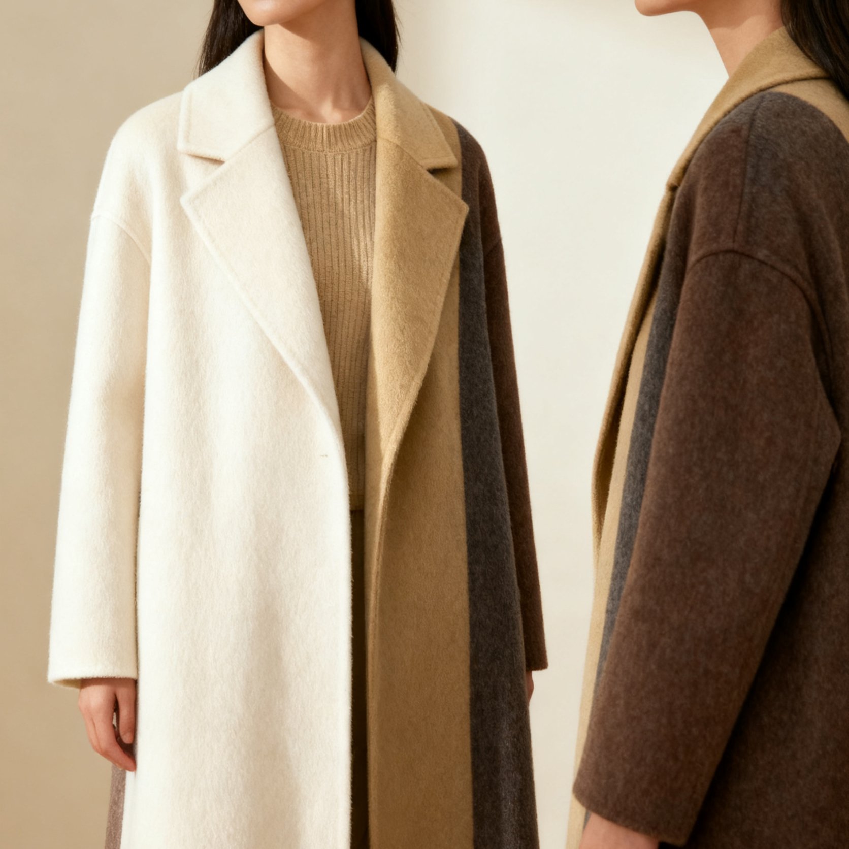 여성용 캐시미어 오버사이즈 코트 전체 이미지