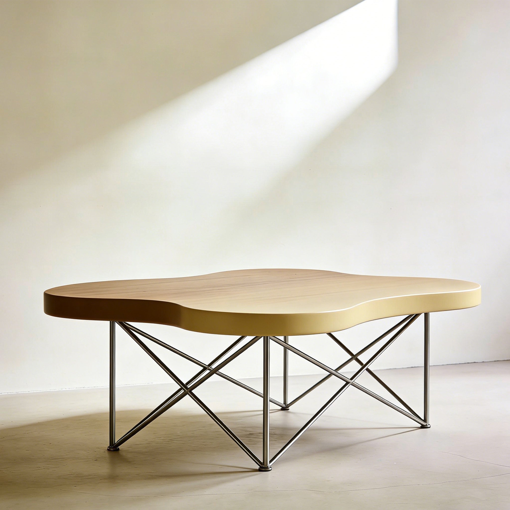 Mesa de centro moderna y sencilla en sala de estar