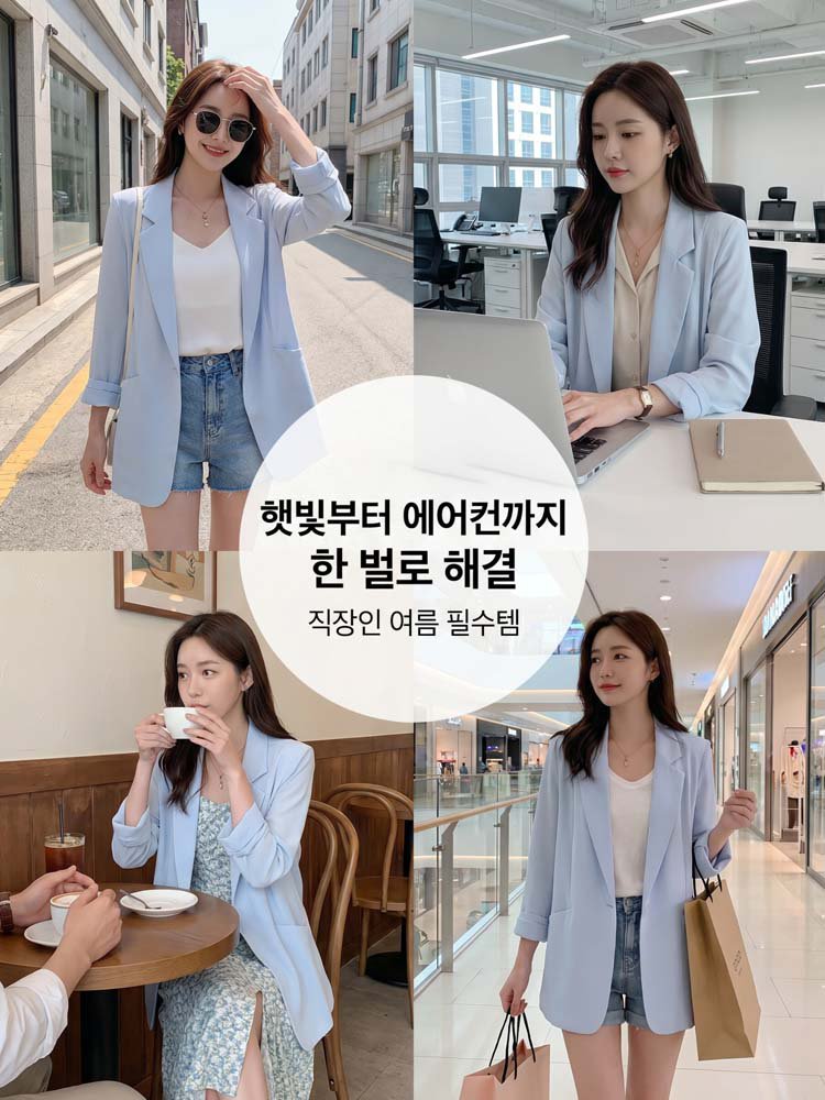 시원한 쉬폰 자외선차단 정장 상의