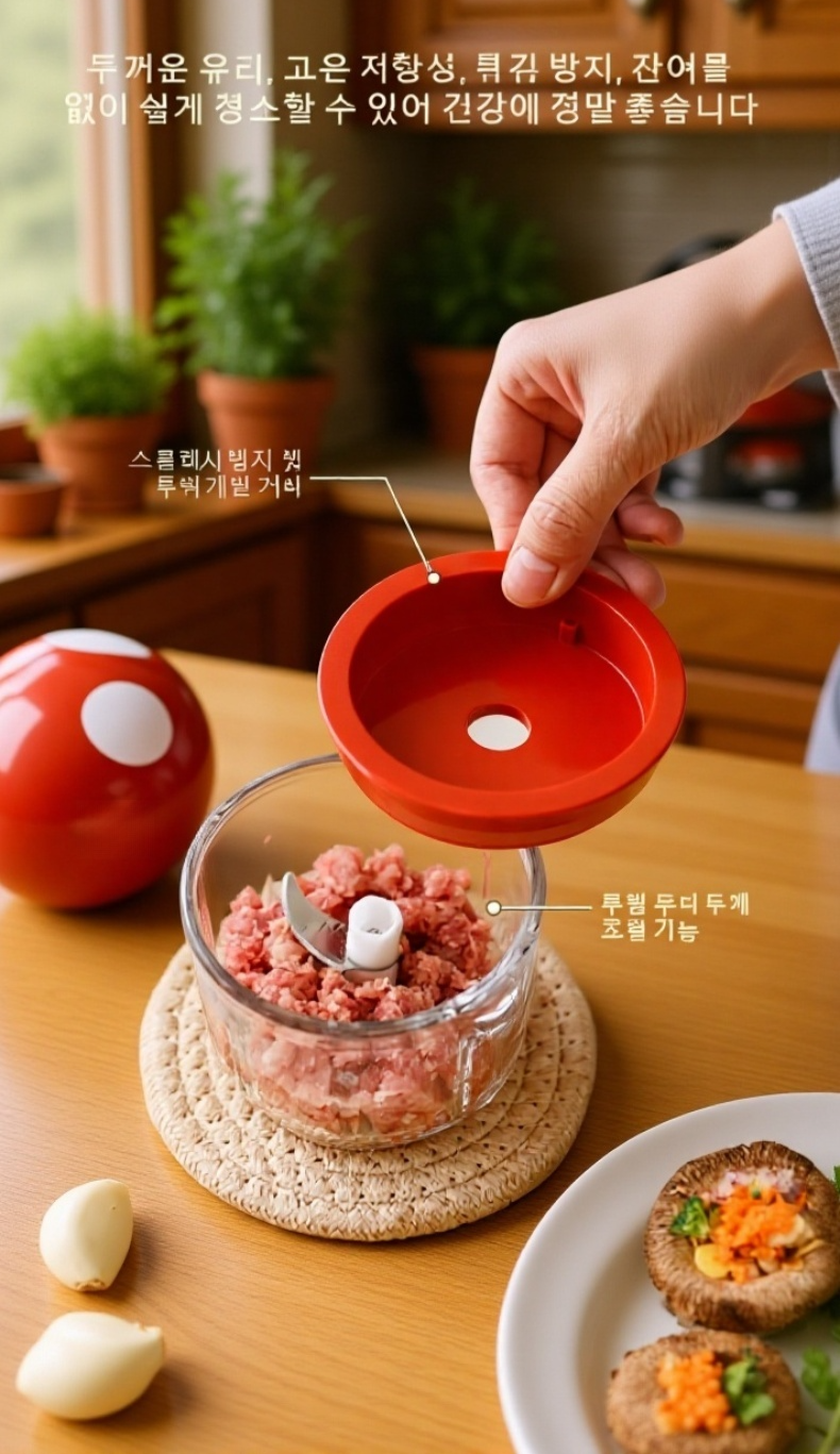 야채와 마늘을 다지는 무선 다지기