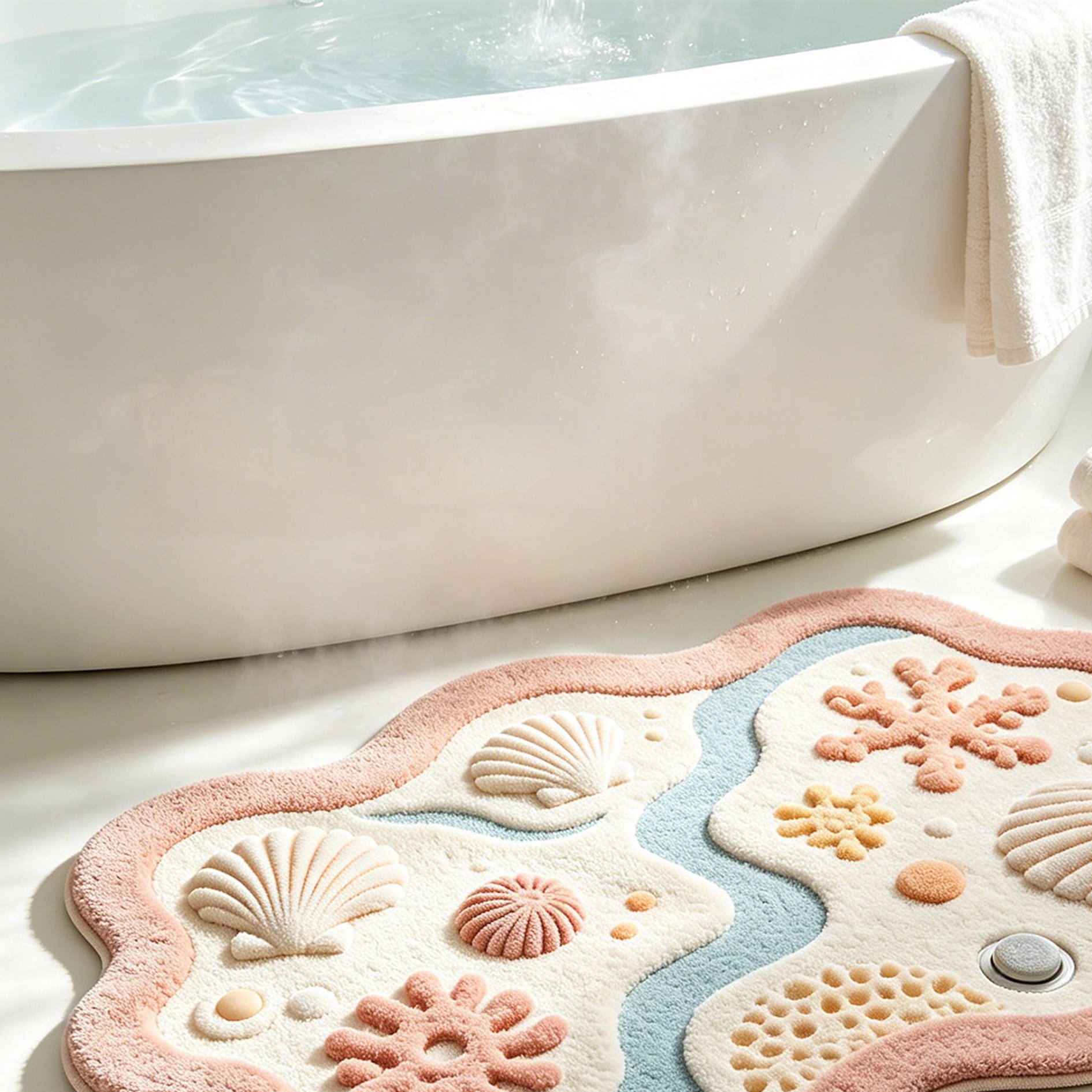 Rutschfeste Badematte 2er Set im Badezimmer