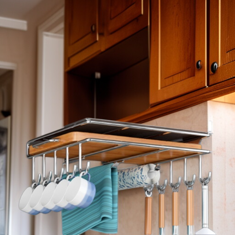 Organizer na ręczniki papierowe, pokrywki i deski do krojenia do kuchni