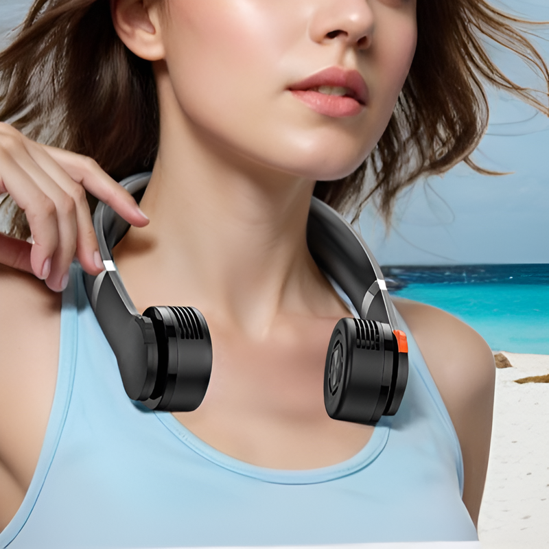 미니 게으른 넥밴드 선풍기 디지털 디스플레이 휴대용 팬