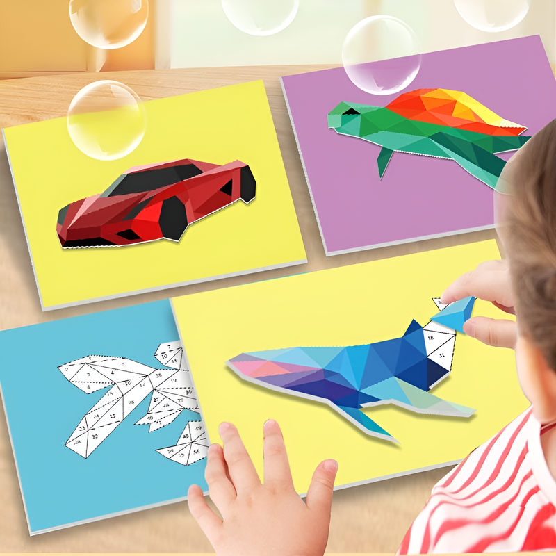 Libro de collage geométrico 3D