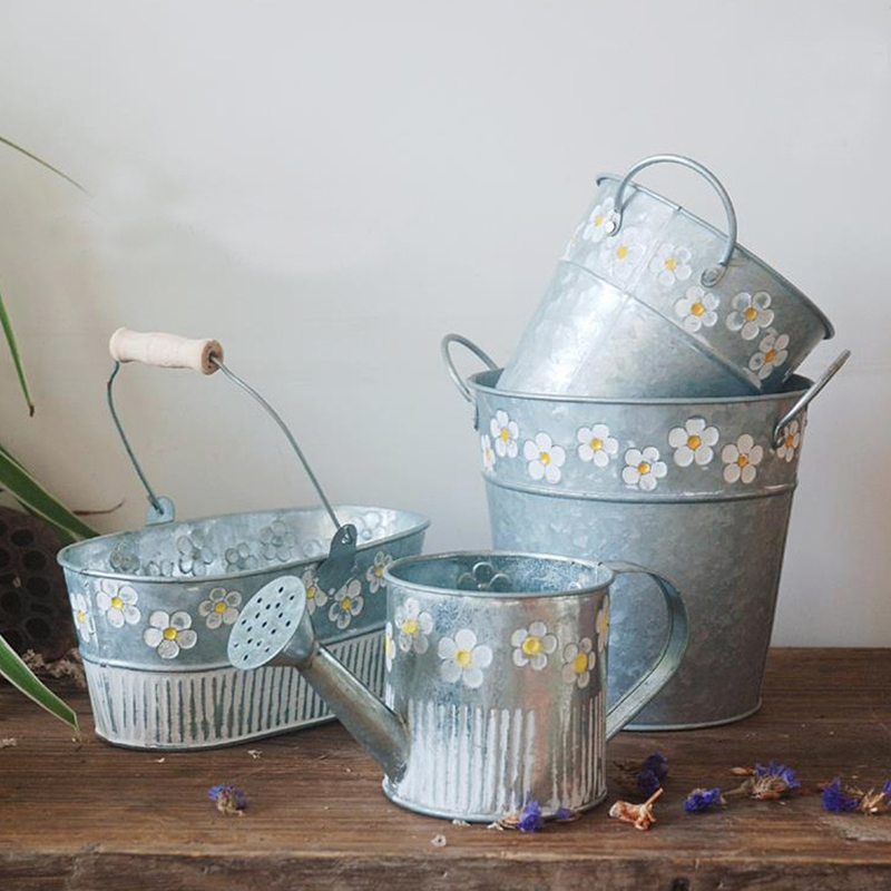 ガーデンブリキバケツ、植木鉢