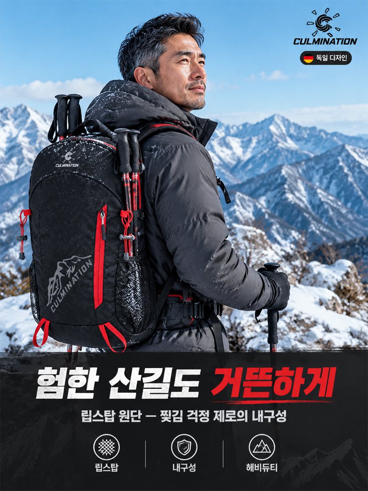 독일산 접이식 휴대용 방수 아웃도어 여행·등산 배낭