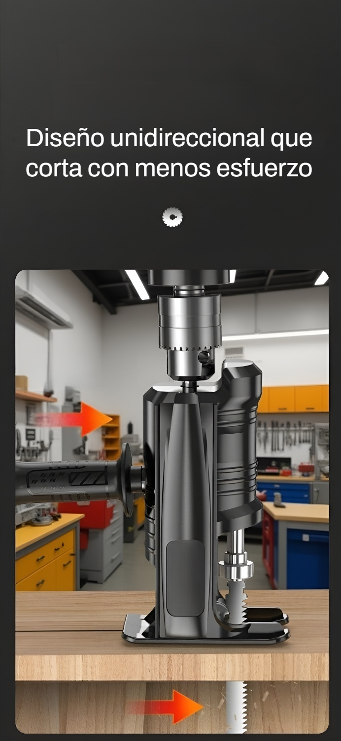 Detalle del mango ergonómico de la sierra manual