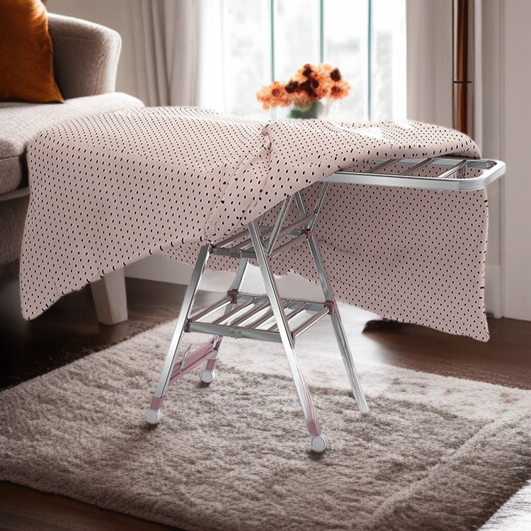 ราวตากผ้าสแตนเลสแบบพับได้สำหรับใช้ในบ้านและนอกบ้าน