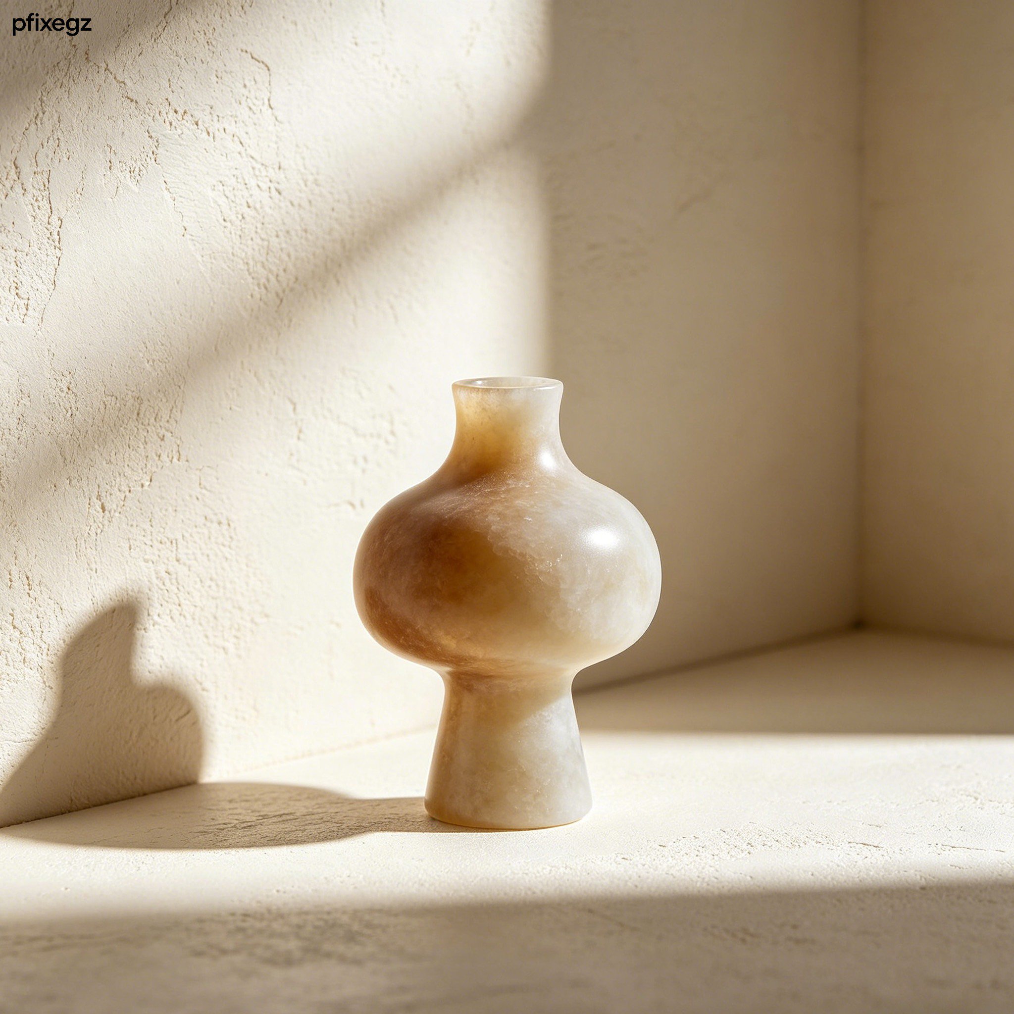 圓潤造型石質花瓶（2個）