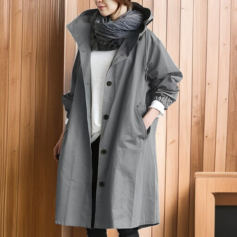  おしゃれ カジュアル 長袖 ミドル丈 エレガント ゆったり ウエスト ボタンダウン トレンチコート レディース